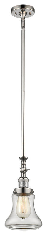 Bellmont 1-Light LED Mini Pendant, Polished Nickel, Glass: Clear