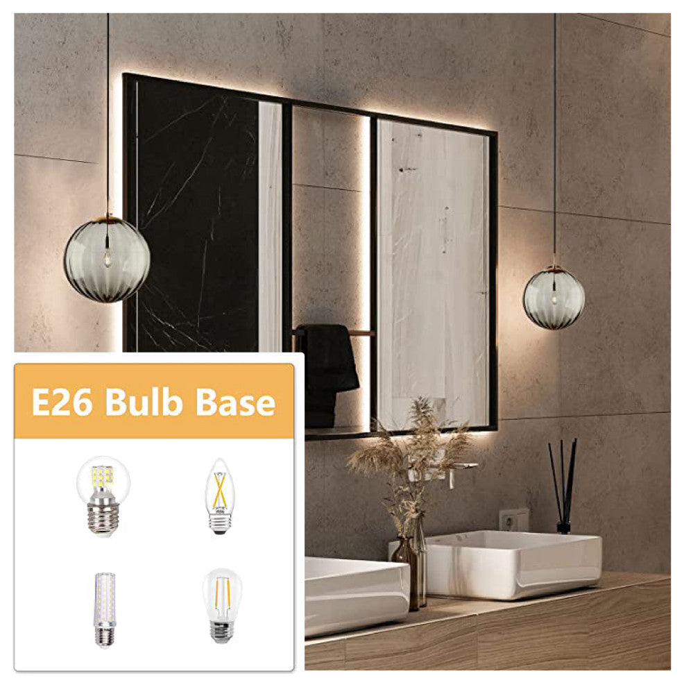 Smoke Gray kitchen light fixtures Glass pendant light Single Globe Chandelier