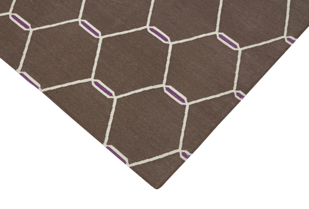 Rug N Carpet - Handmade Wool 3' 8'' x 5' 6'' Flatweave Dhurrie Kilim Rug