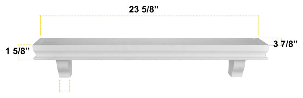 Danya B. Decorative 24" Floating Wall Decor Display Shelves, Set of 2, White