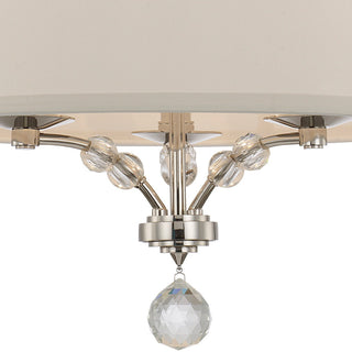 Crystorama Mirage 3 Light Convertible Drum Shade Chandelier, Polished Nickel