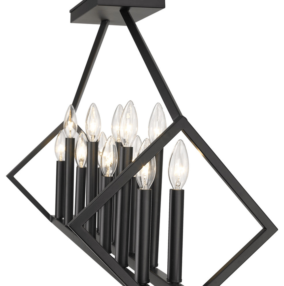 Luca 14-Light Matte Black Island Pendant
