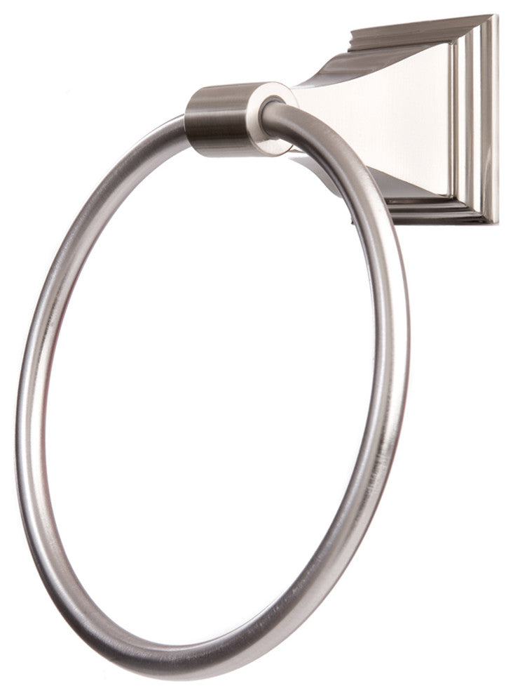 Arista Bath Products Leonard Collection Towel Ring, Satin Nickel