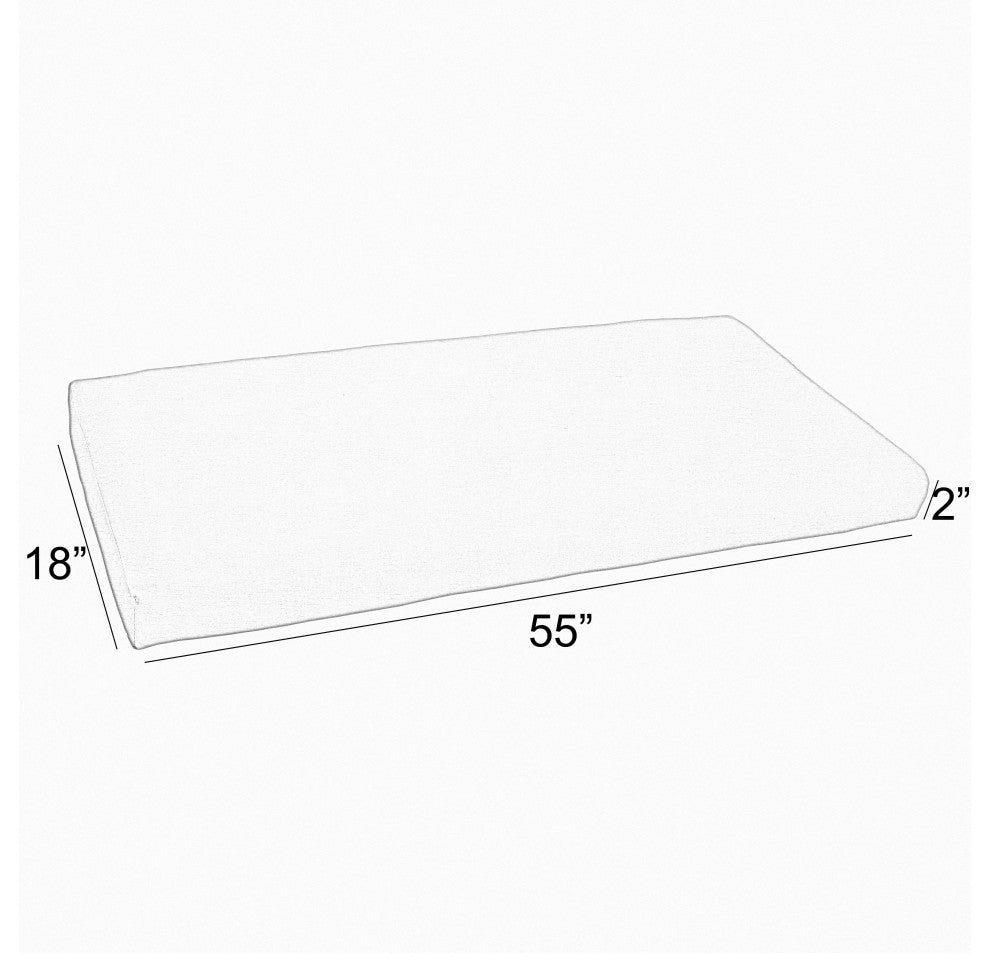 Noble Gray Maven Capri Outdoor/Indoor Bench Cushion 55"x18"x2"