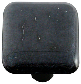 Art Glass Fractured Knob, Black Post, Silver Irid