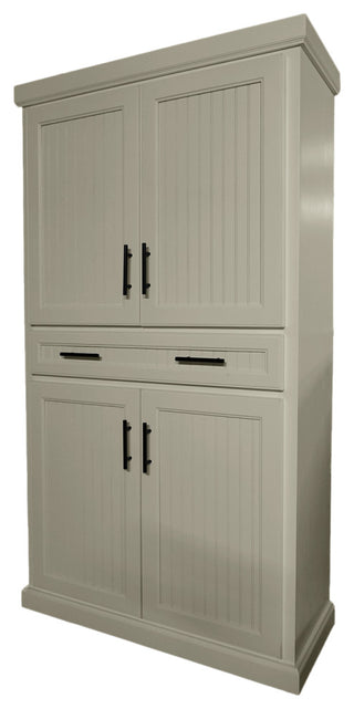 Extra Wide Coastal Kitchen Pantry Cabinet, Medium