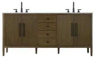 Home Living 72" Double Bathroom Vanity, Hazel Oak