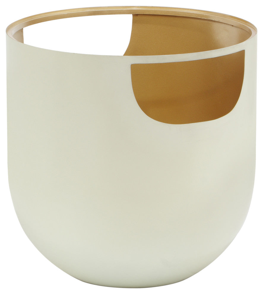Doma End Table, Cream / Brushed Gold