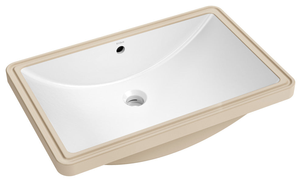 KRAUS Elavo 23 in. Rectangular Porcelain Ceramic Undermount Bathroom Sink
