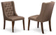 Dining Chairs, Brown Parson Chairs, Antique Walnut Wood Legs,Set of 2