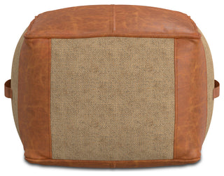 Atkinson Pouf , Tan Genuine Leather