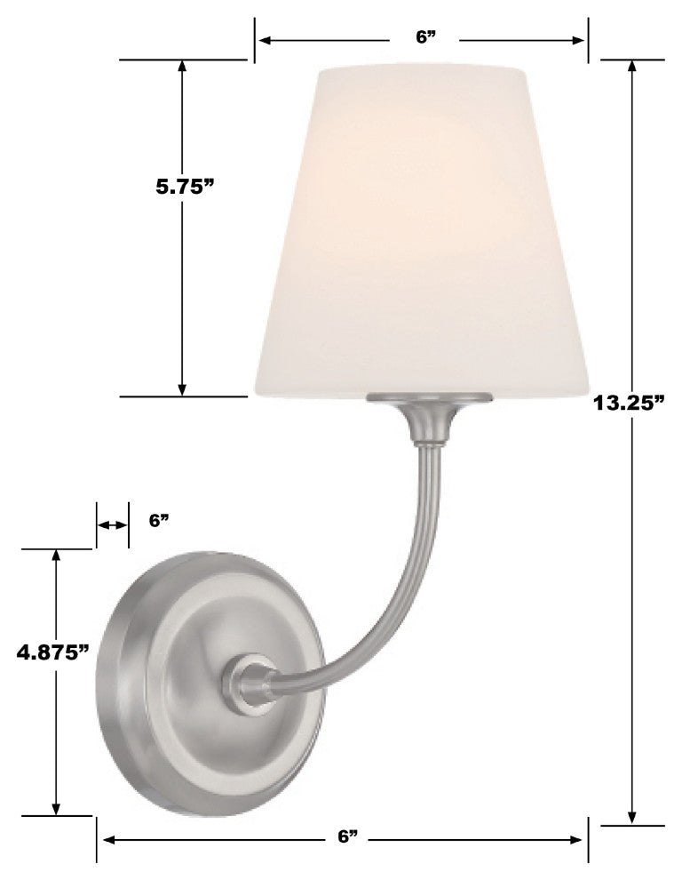 Libby Langdon for Crystorama Sylvan 1-Light Brushed Nickel Wall Mount