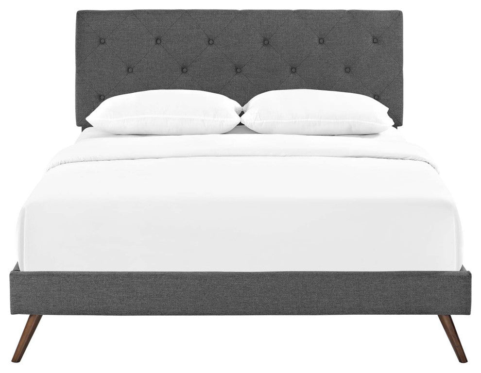 Tarah King Platform Bed with Round Splayed Legs