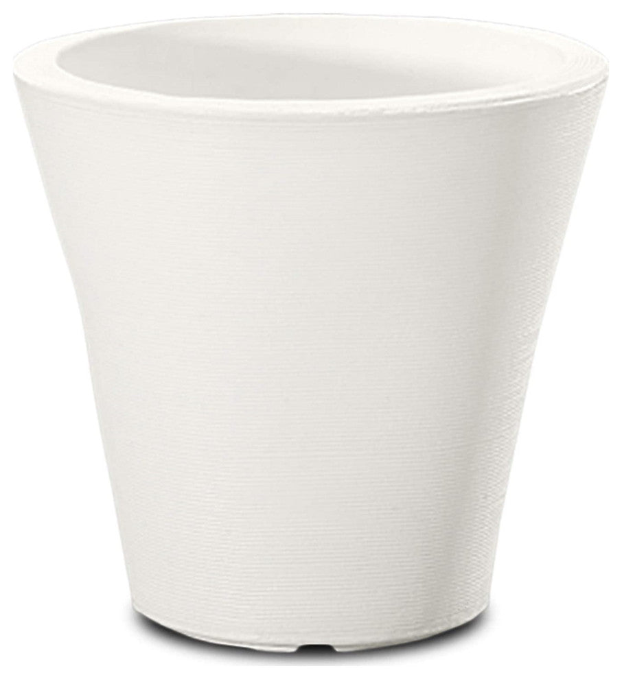 Crescent Garden Madison Planter, Double-Walled Plant Pot, 26" (Alpine White)