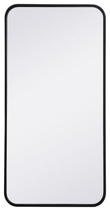 Ellis Soft Corner Metal Rectangular Mirror, Black, 18" x 36"