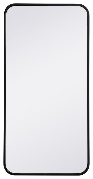 Ellis Soft Corner Metal Rectangular Mirror, Black, 18" x 36"