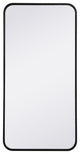 Ellis Soft Corner Metal Rectangular Mirror, Black, 18"x36"