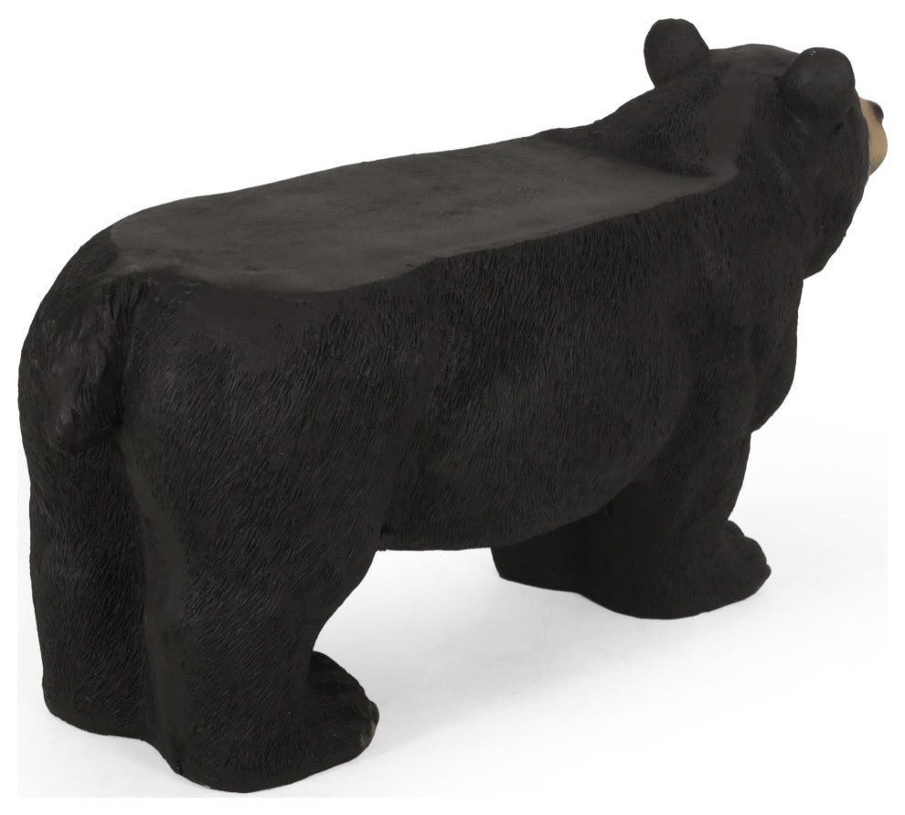 Romer Outdoor Bear Garden Bench, Matte Black