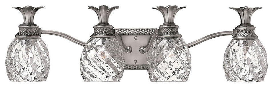 Hinkley Plantation Large Four Light Vanity, Polished Antique Nickel