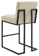 Tufted Counter Stool Chair, Set of 2, Fabric, Metal, Beige, Modern, Bar Pub