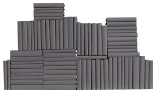 Decorative Books - Slate Paper Wrapped Book Wall - Set of 75 Grey Books
