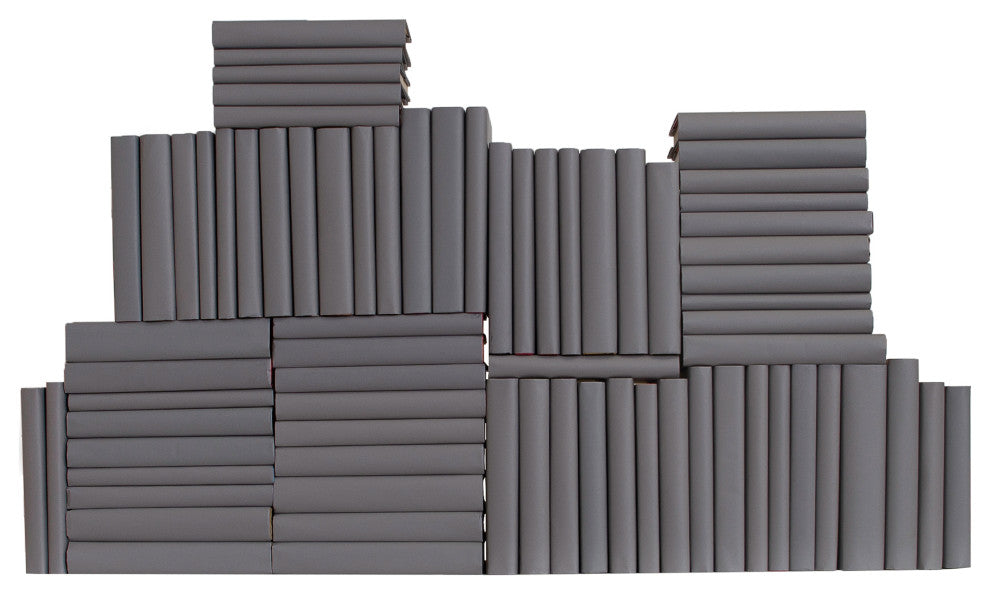 Decorative Books - Slate Paper Wrapped Book Wall - Set of 75 Grey Books