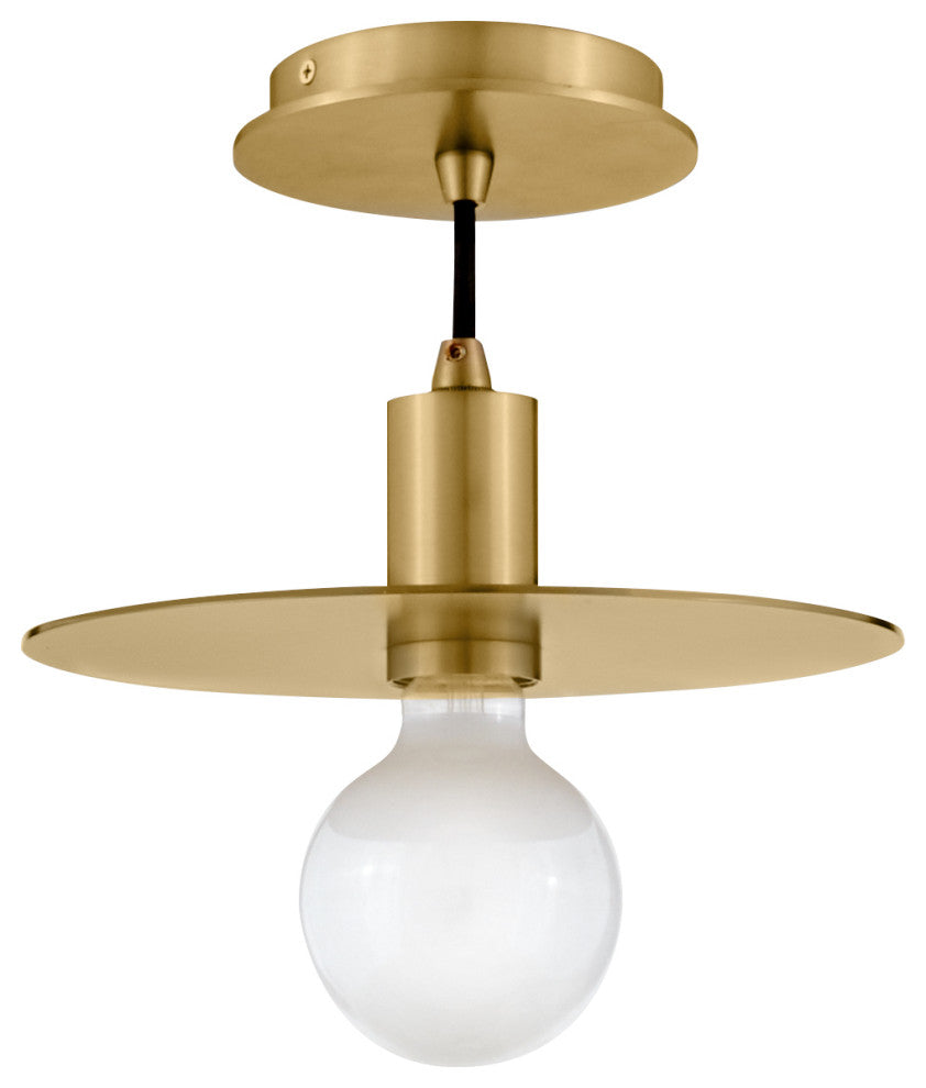 Lark Lulu 10" Small Convertible Pendant Light, Lacquered Brass