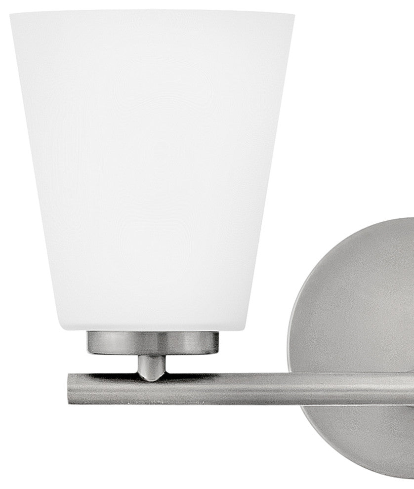 Lark Bri Small Two Light Vanity, Brushed Nickel