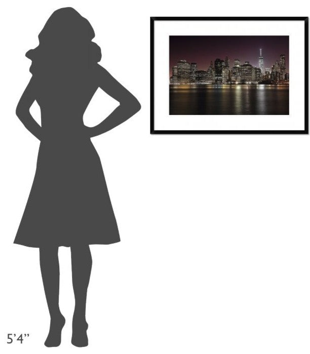 "Nyc Skyline" Framed Digital Print by Nicolas Merino, 32x24"
