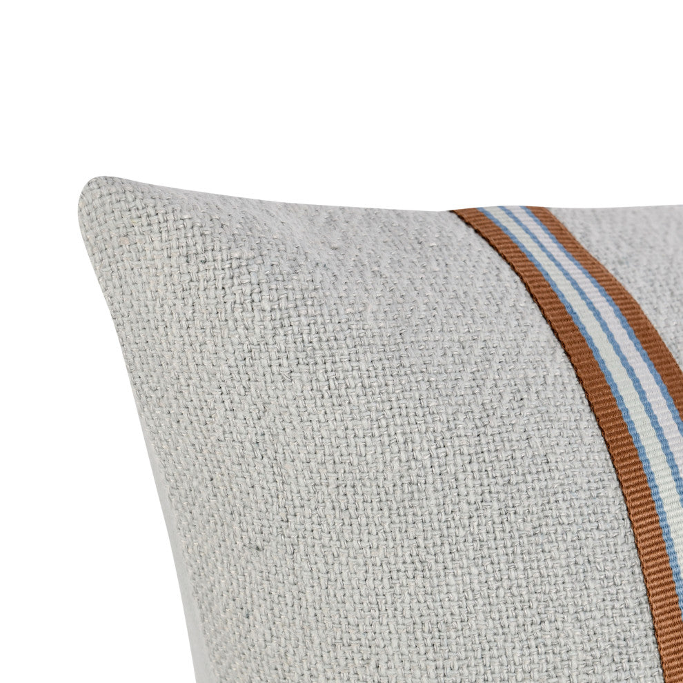 Eddie 24" Cotton Linen Blend Throw Pillow, Sagebrush Green by Kosas Home