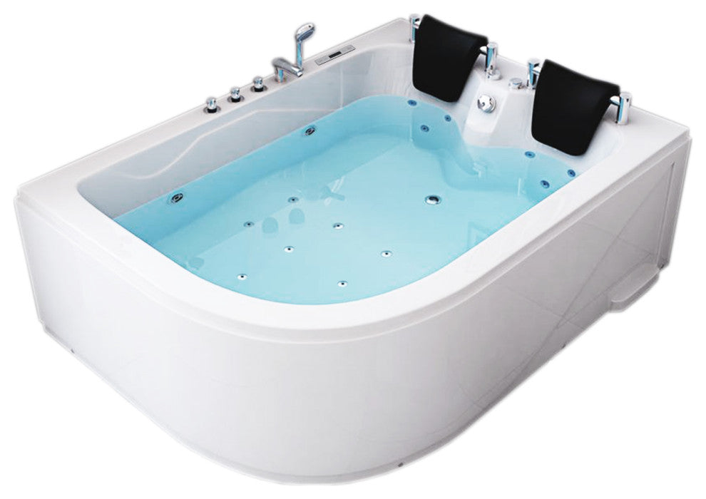 Whirlpool bathtub white 70.8" x 47.2" hot tub with Heater - Florence