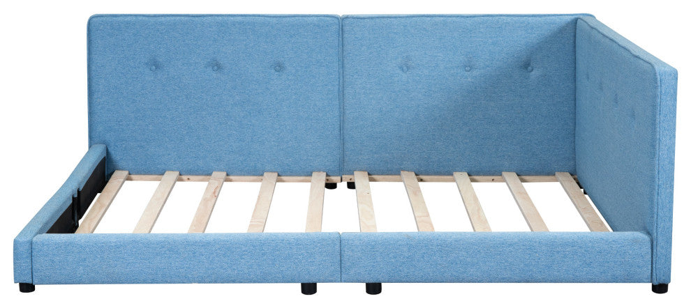 Gewnee Upholstered Queen Size platform bed with USB Ports