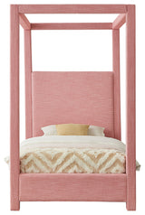Emerson Upholstered Bed, Pink, Twin, Linen Textured Fabric