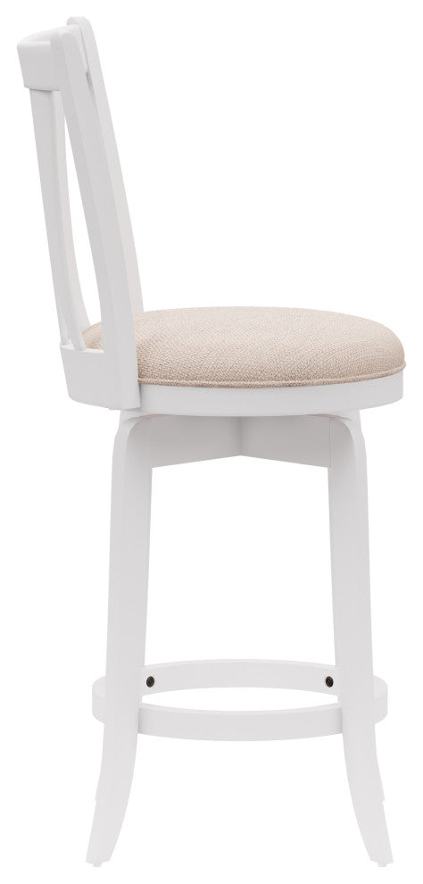 Hillsdale Savana Flared Slat Back Wood Counter Height Swivel Stool
