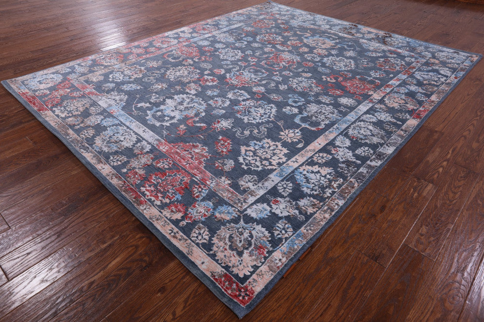 8' 1" X 10' 1" Persian Wool and Silk Handmade Rug Q7103