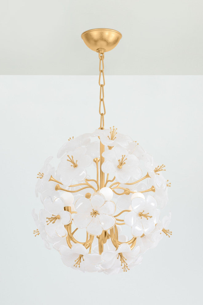 Hygea 20" Wide 6-Light Gold Leaf Chandelier