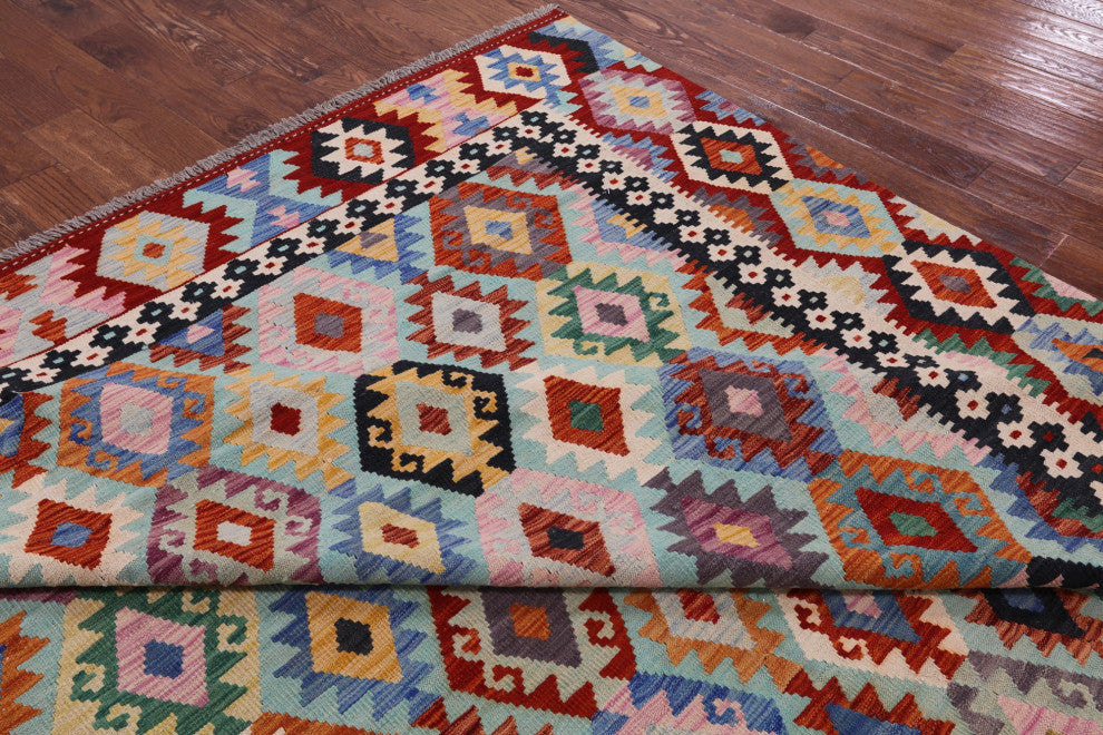 10' 0" X 13' 1" Kilim Flat Weave Wool On Wool Rug - Q12537