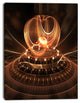 Modern Fractal Brown Dom, Oversized Abstract Canvas Art, 30"x40"