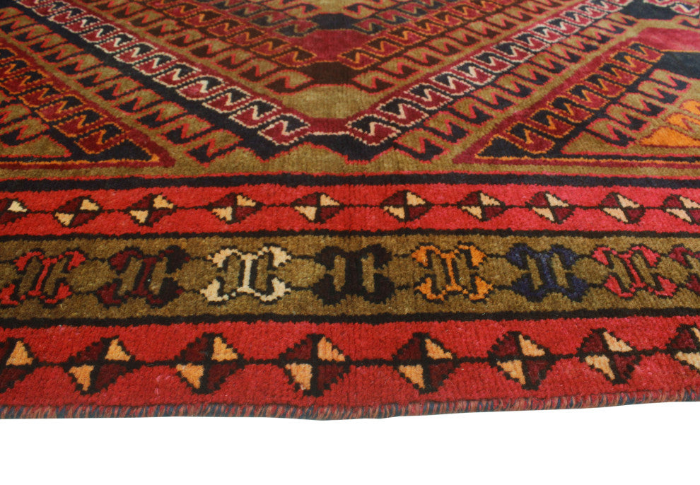 Fine Vintage Distressed Dastgir Burgundy/Charcoal Runner, 4'1x9'6