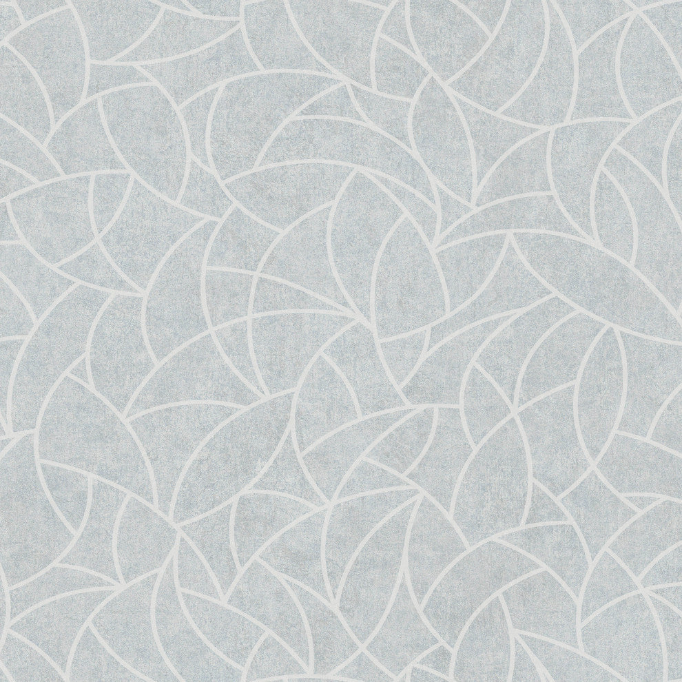 Frosty Blue Modern Crescent Moon Peel & Stick Wallpaper