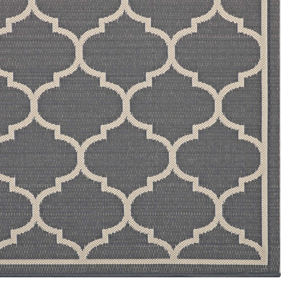 Area Rug Floor Carpet, Indoor Outdoor, Moroccan, Rectangular, 4x6, Gray Beige