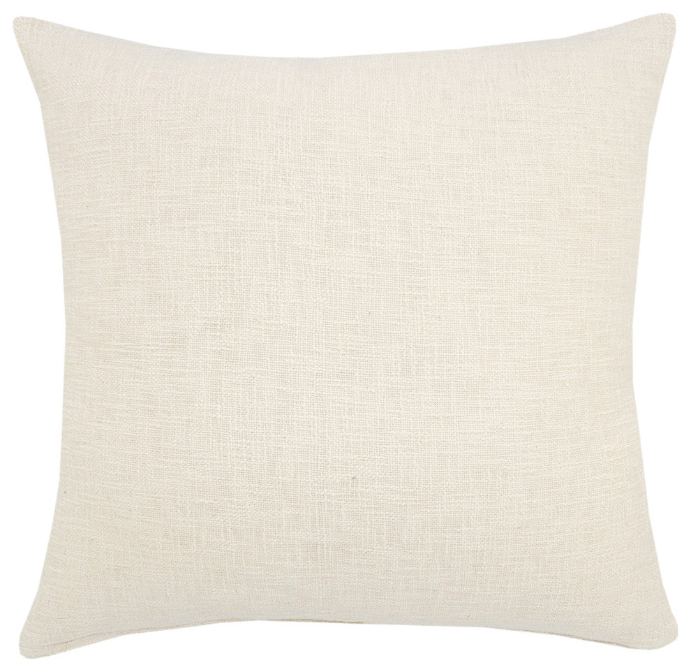 Ox Bay Handwoven Natural Beige Diamond Organic Cotton Pillow Cover, 26"x26"
