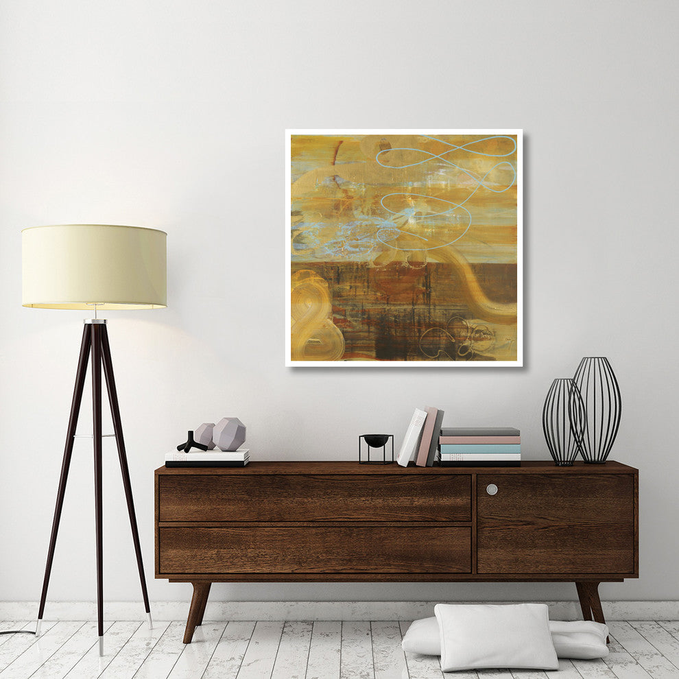 "Golden Ribbons" Digital Paper Print by Joan Elan Davis, 42"x42"