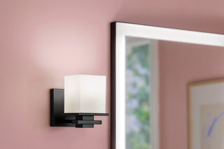 6.5" 1-Light Wall Sconce With Satin Etched Cased Opal Glass