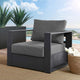 Brentwood Outdoor Patio Powder-Coated Aluminum Armchair, Charcoal