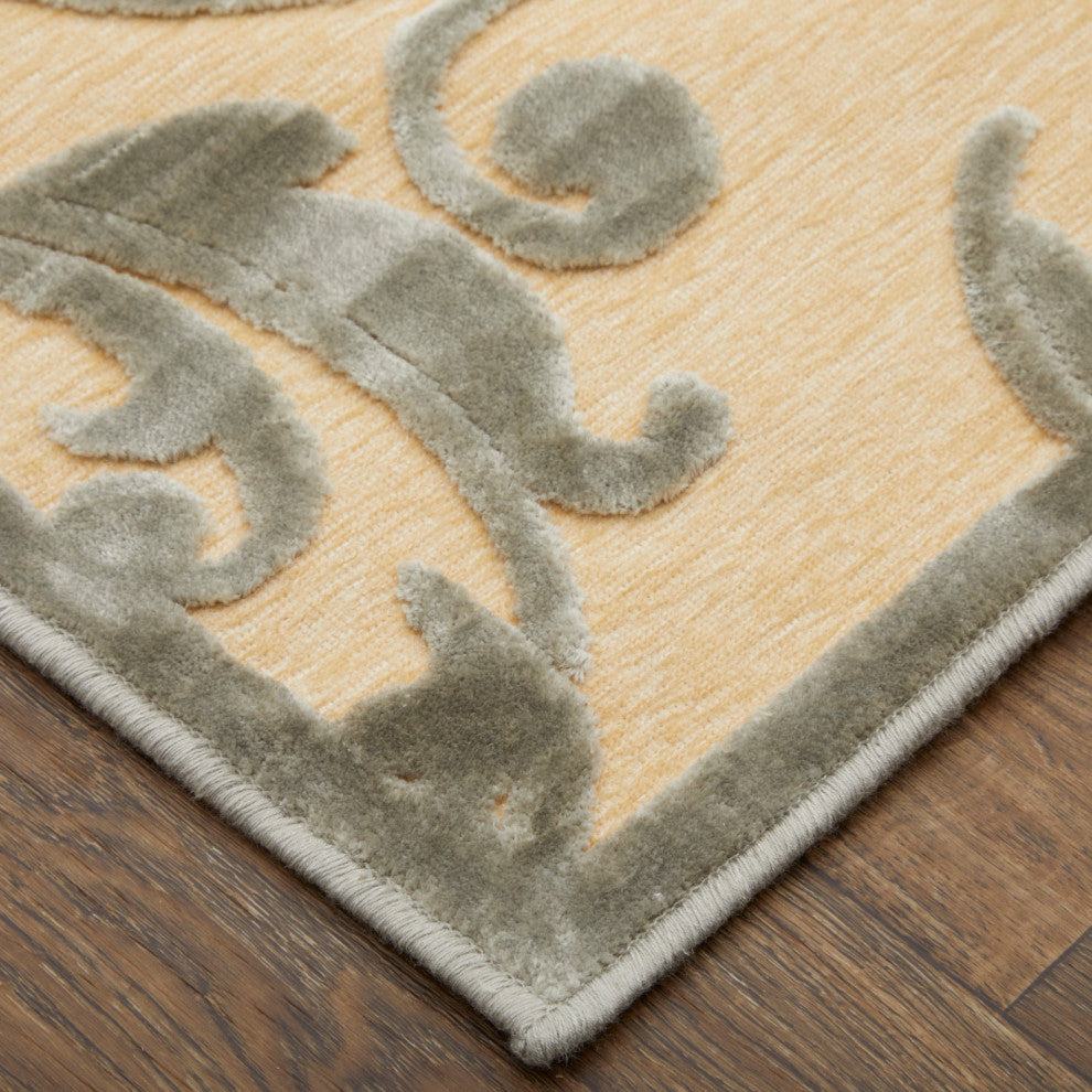 Weave & Wander Pellaro Rug, Cream/Silver, 2'2"x4'