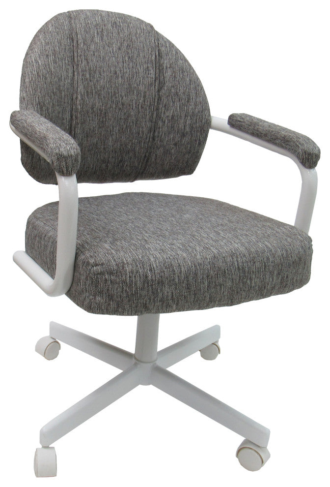 M-70 Caster Swivel Tilt Kitchen Chair with Wheels, Mojeva Gray - White