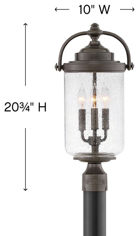 Willoughby 3-Light Post Mount, Oil Rubbed Bronze