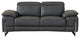 2-Piece Indoor Dark Gray Italian Leather Five Person Seating Set