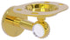 Clearview Tumbler and Toothbrush Holder with Twisted Accents, Polished Brass